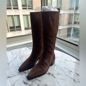 Larroude Florencia Tall Heeled Boots - Burnt Umber